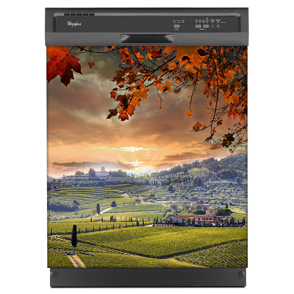 Quiet Country Magnet Skin on Black Dishwasher