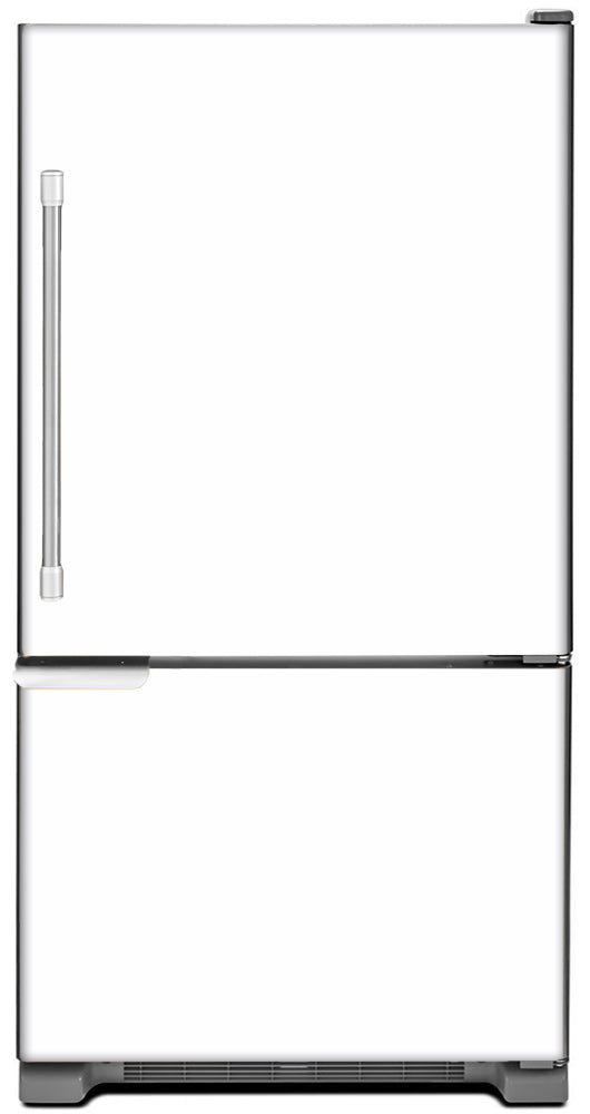 Semi Gloss White Color Magnet Skin on Model Type Bottom Freezer Refrigerator