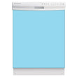 Load image into Gallery viewer, Sky Blue Magnet Dishwasher Cover Skin on Dishwasher with White Control Panel and kick plate
