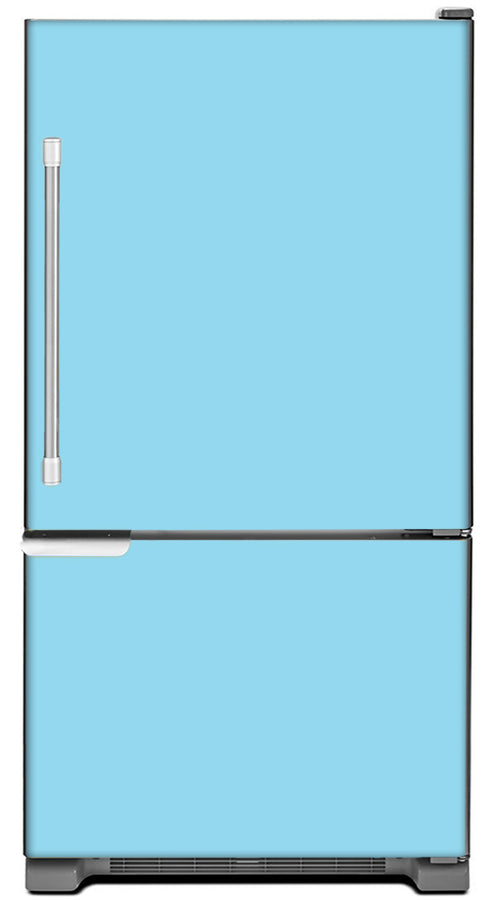  Sky Blue Magnet Skin on Model Type Bottom Freezer Refrigerator 