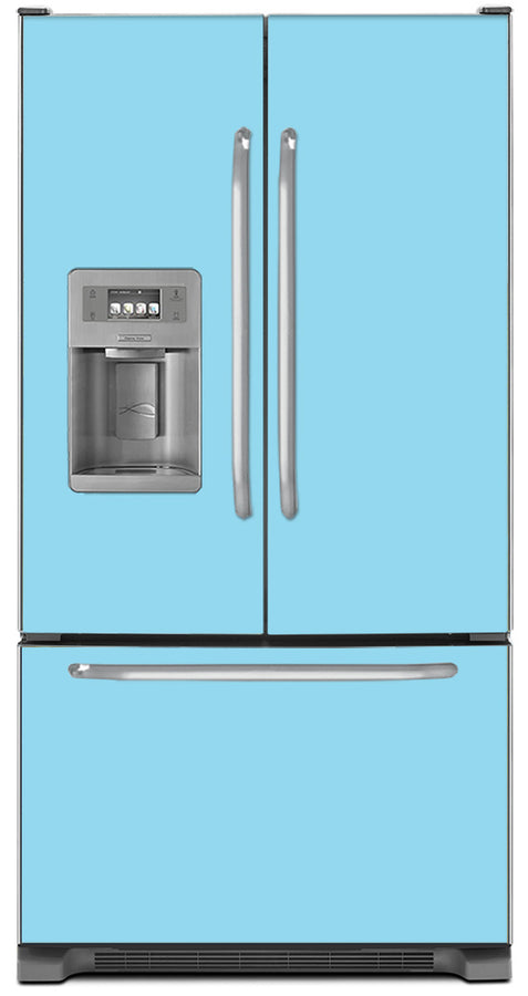  Sky Blue Magnet Skin on Model Type French Door Refrigerator with Ice Maker Water Dispenser 