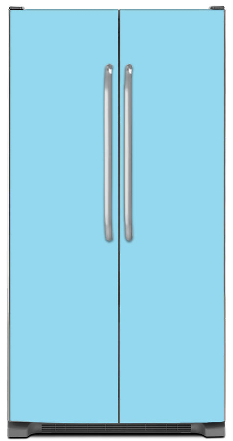  Sky Blue Magnet Skin on Model Type Side by Side Refrigerator 