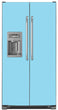 Load image into Gallery viewer, Sky Blue Magnet Skin on Model Type Side by Side Refrigerator with Ice Maker Water Dispenser
