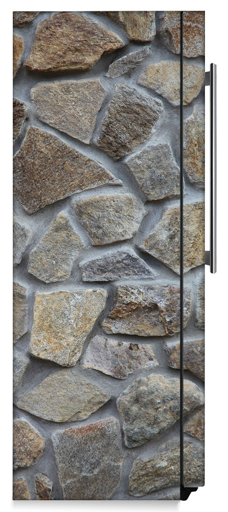 Stone Wall Magnet Skin on Side of Refrigerator