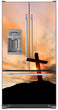 Load image into Gallery viewer, Sunrise Cross Magnet Skin on Model Type French Door Refrigerator with Ice Maker Water Dispenser
