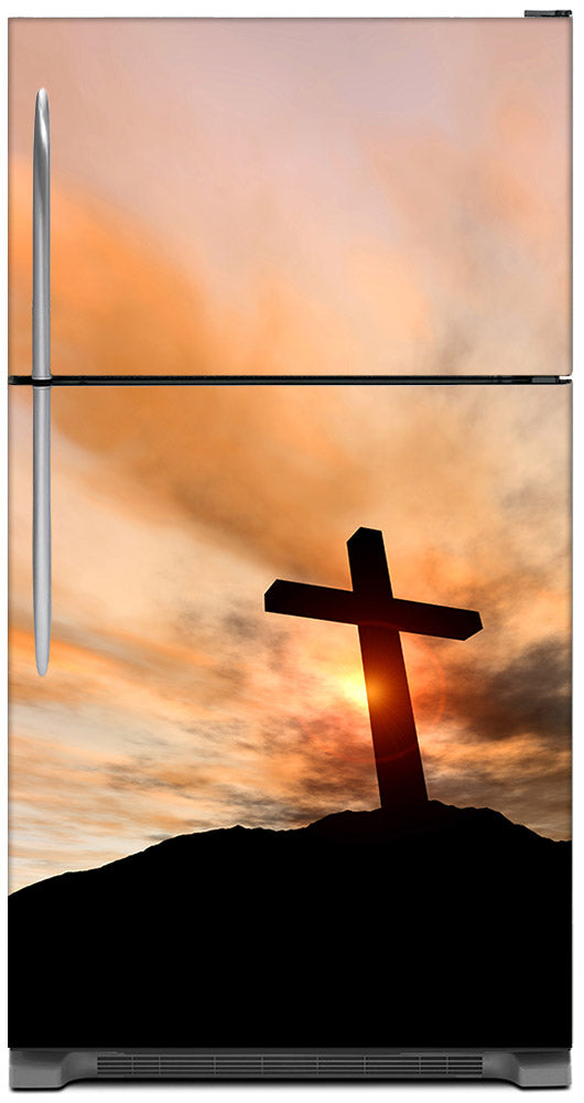 Sunrise Cross Magnet Skin on Model Type Top Freezer Refrigerator