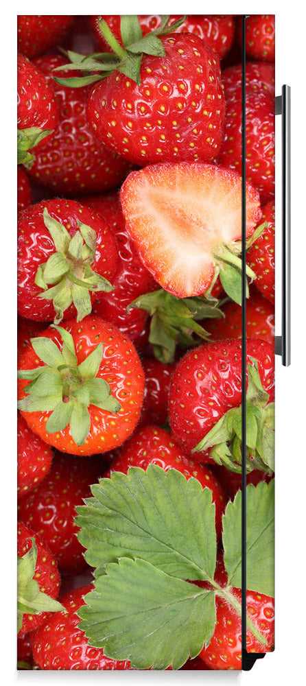 Sweet Strawberries Magnet Skin on Side of Refrigerator