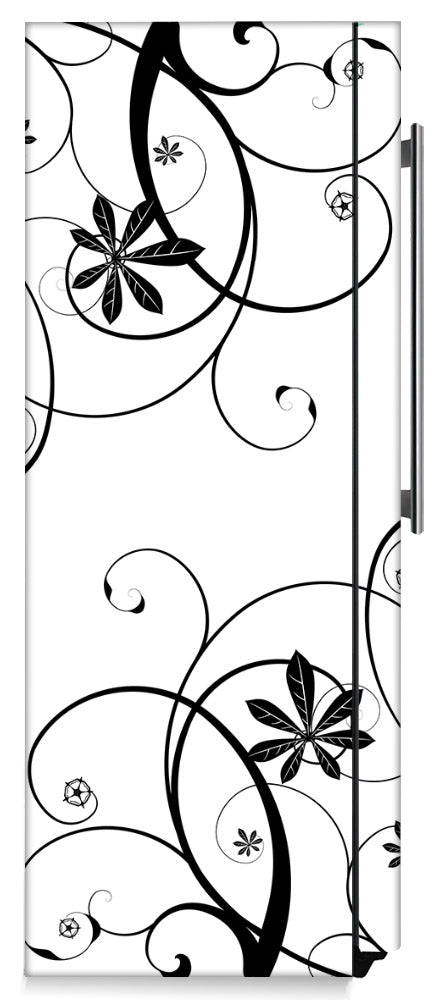 Swirling Flowers Magnet Skin on Side of Refrigerator