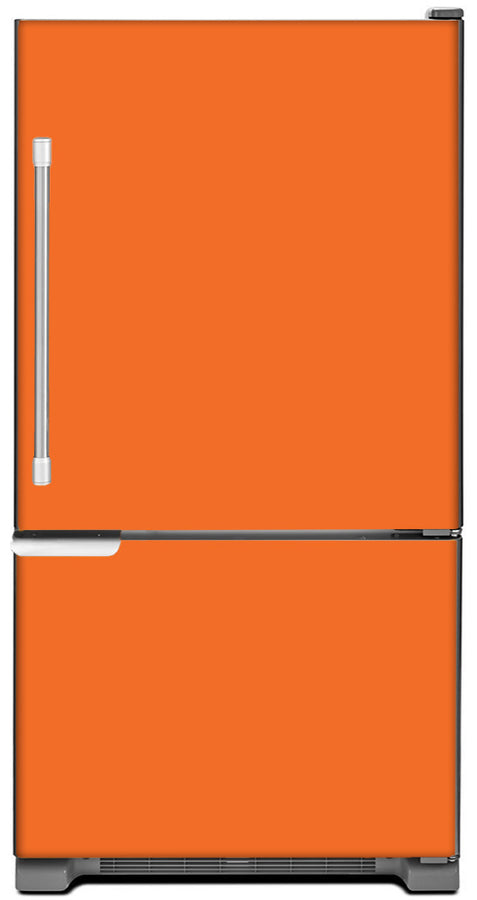  Tangerine Orange Color Magnet Skin on Model Type Bottom Freezer Refrigerator 