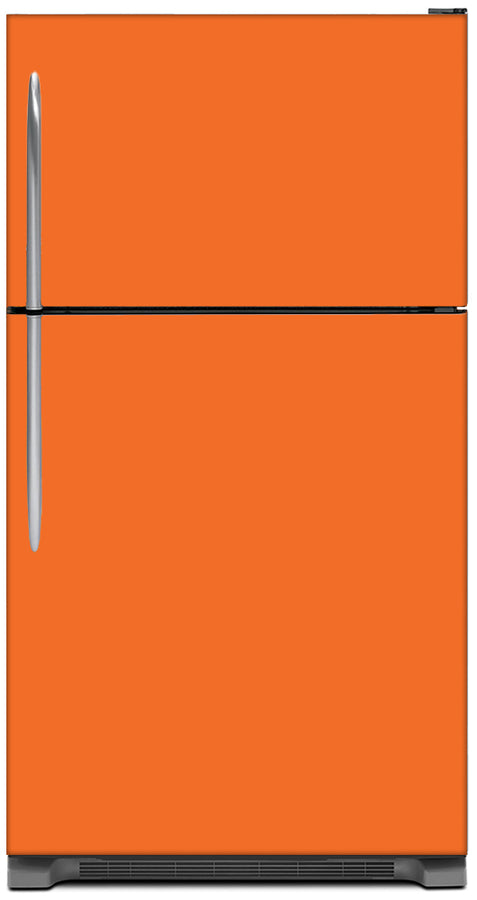  Tangerine Orange Color Magnet Skin on Model Type Top Freezer Refrigerator 