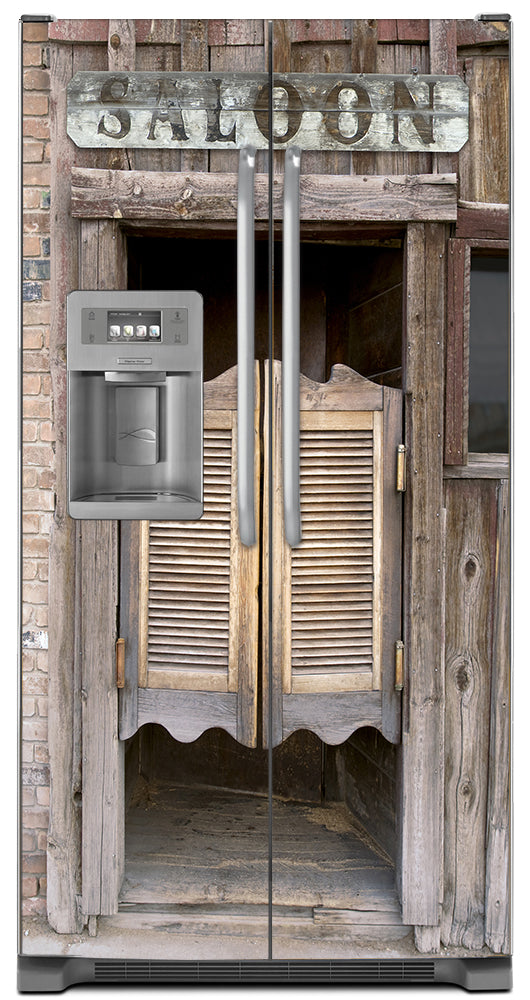 The Saloon Magnetic Refrigerator Cover Panel Skin Wrap on Refrigerator  Model Type Side by Side Fridge with Ice Maker