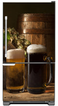 Topped Off Beer Mugs Magnetic Refrigerator Cover Panel Skin Wrap on Fridge Model Type Bottom Freezer Fridge