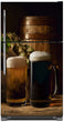 Load image into Gallery viewer, Topped Off Beer Mugs Magnetic Refrigerator Cover Panel Skin Wrap on Fridge Model Type Top Freezer Fridge
