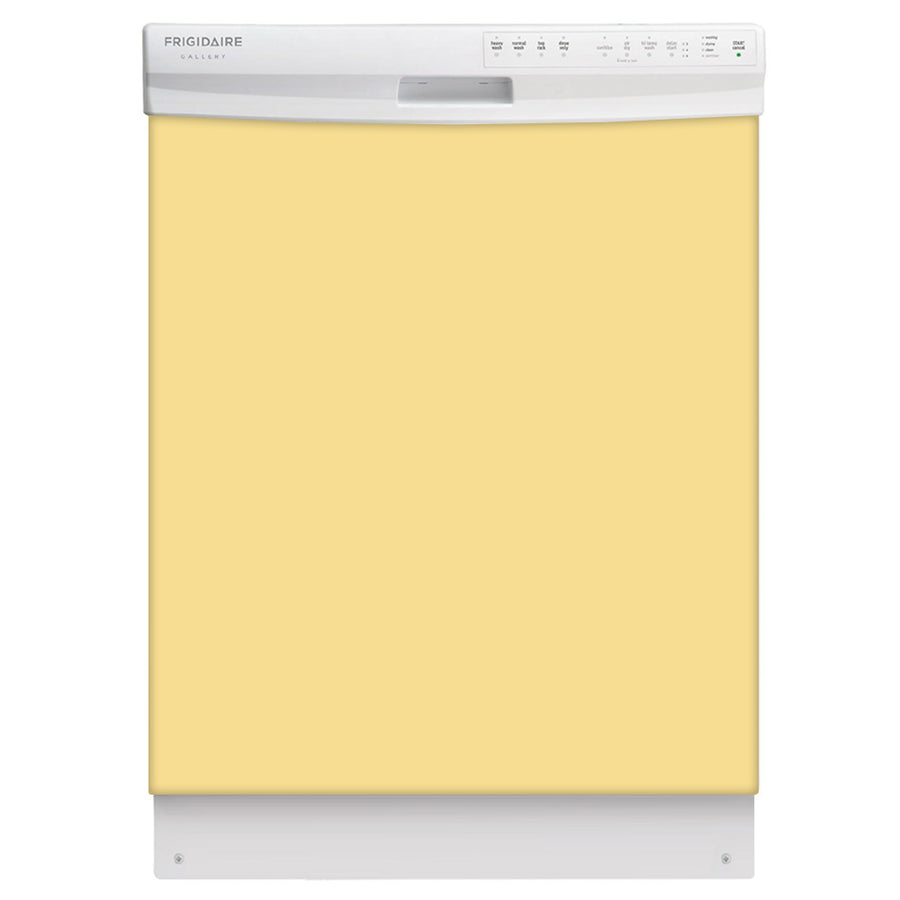  Vanilla Cream Color Magnet Skin on White Dishwasher 