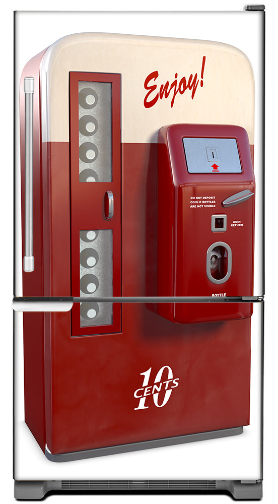 Vending Machine Magnet Skin on Model Type Bottom Freezer Refrigerator