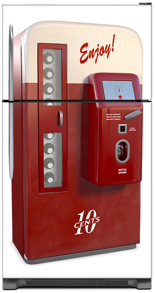Vending Machine Magnet Skin on Model Type Top Freezer Refrigerator