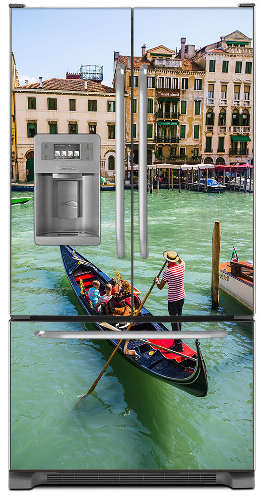 Venice Italy Magnet Skin on Model Type French Door Refrigerator with Ice Maker Water Dispenser