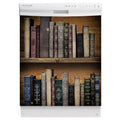 Vintage Books Bookcase Magnet Skin on White Dishwasher