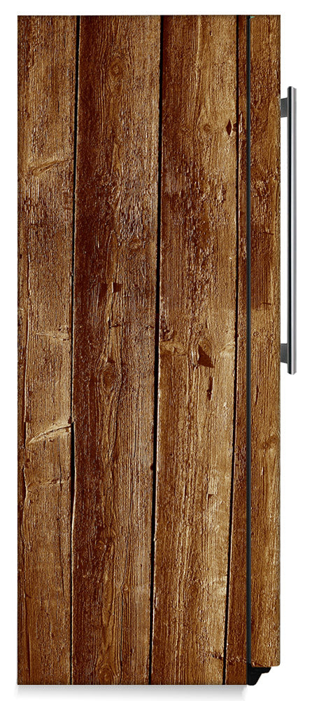 Weathered Wood Planks Magnet Skin on Side of Refrigerator