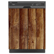 Load image into Gallery viewer, Weathered Wood Planks Magnetic Dishwasher Cover Skin Panel on Dishwasher with Black Control Panel
