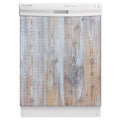 White Oakwood Magnet Skin on White Dishwasher