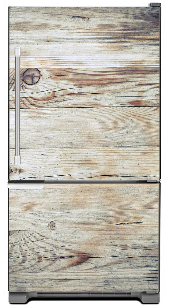 White Wood Panels Magnet Skin Panel on Refrigerator Model Type Bottom Freezer Fridge