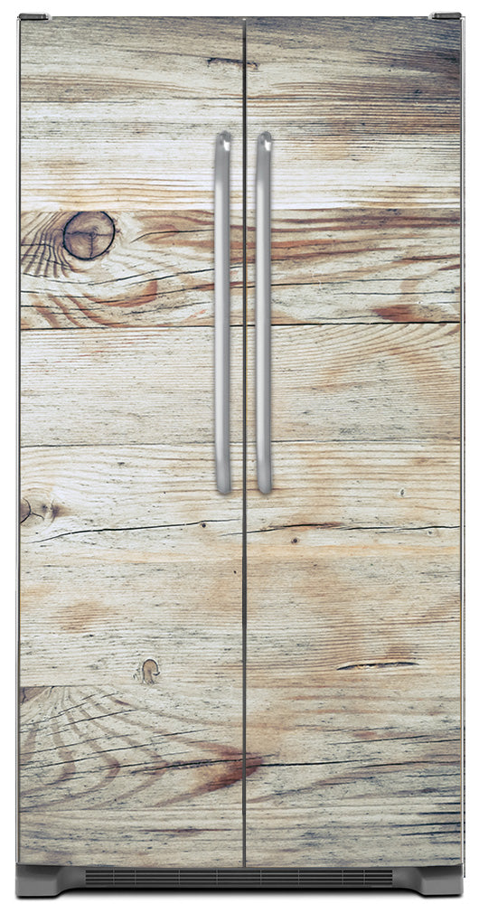 White Wood Panels Magnet Skin Panel on Refrigerator Model Type Side by Side Fridge