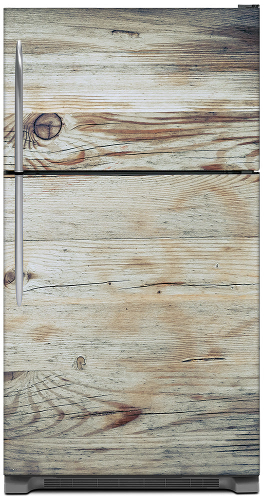 White Wood Panels Magnet Skin Panel on Refrigerator Model Type Top Freezer Fridge