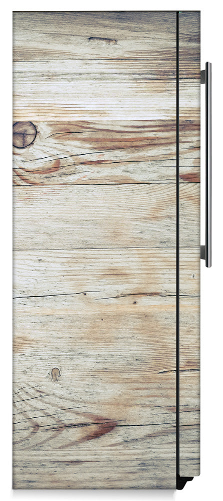 White Wood Panels Magnetic Refrigerator Skin Cover Wrap on Fridge Side Panel