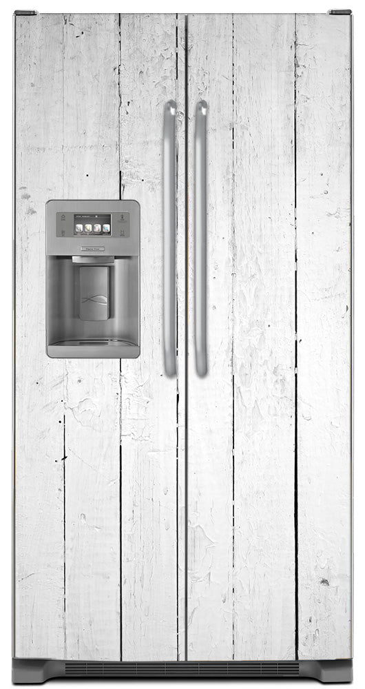 Whitel Wood Planks Magnet Skin Panel on Refrigerator Model Type Side by Side Freezer Fridge with Icemaker