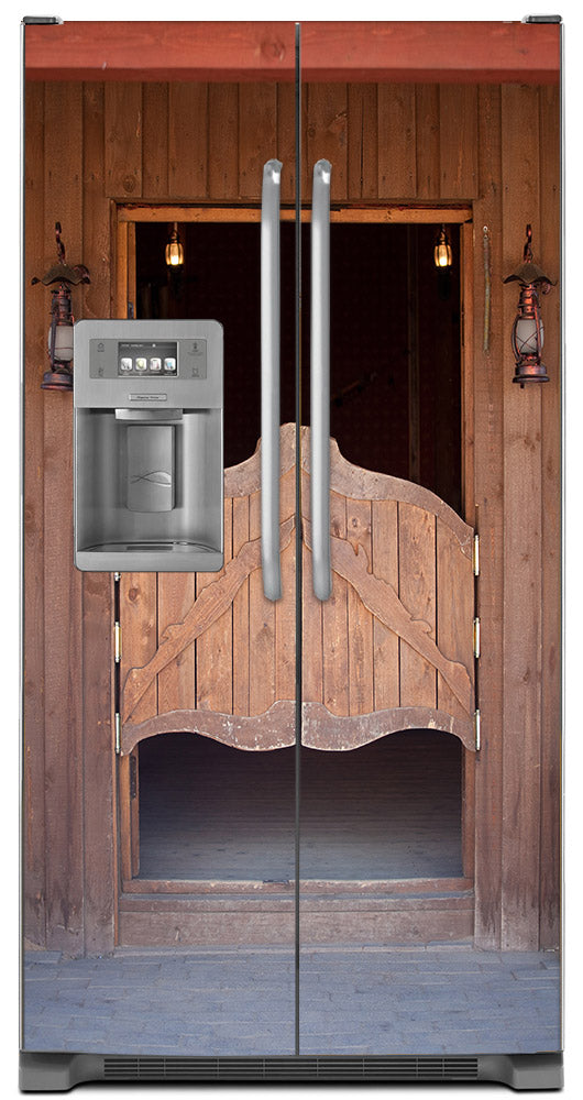 Wild West Doors Magnet Skin on Model Type Side by Side Refrigerator with Ice Maker Water Dispenser