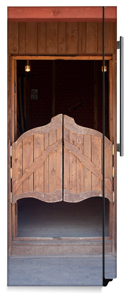 Wild West Doors Magnet Skin on Side of Refrigerator
