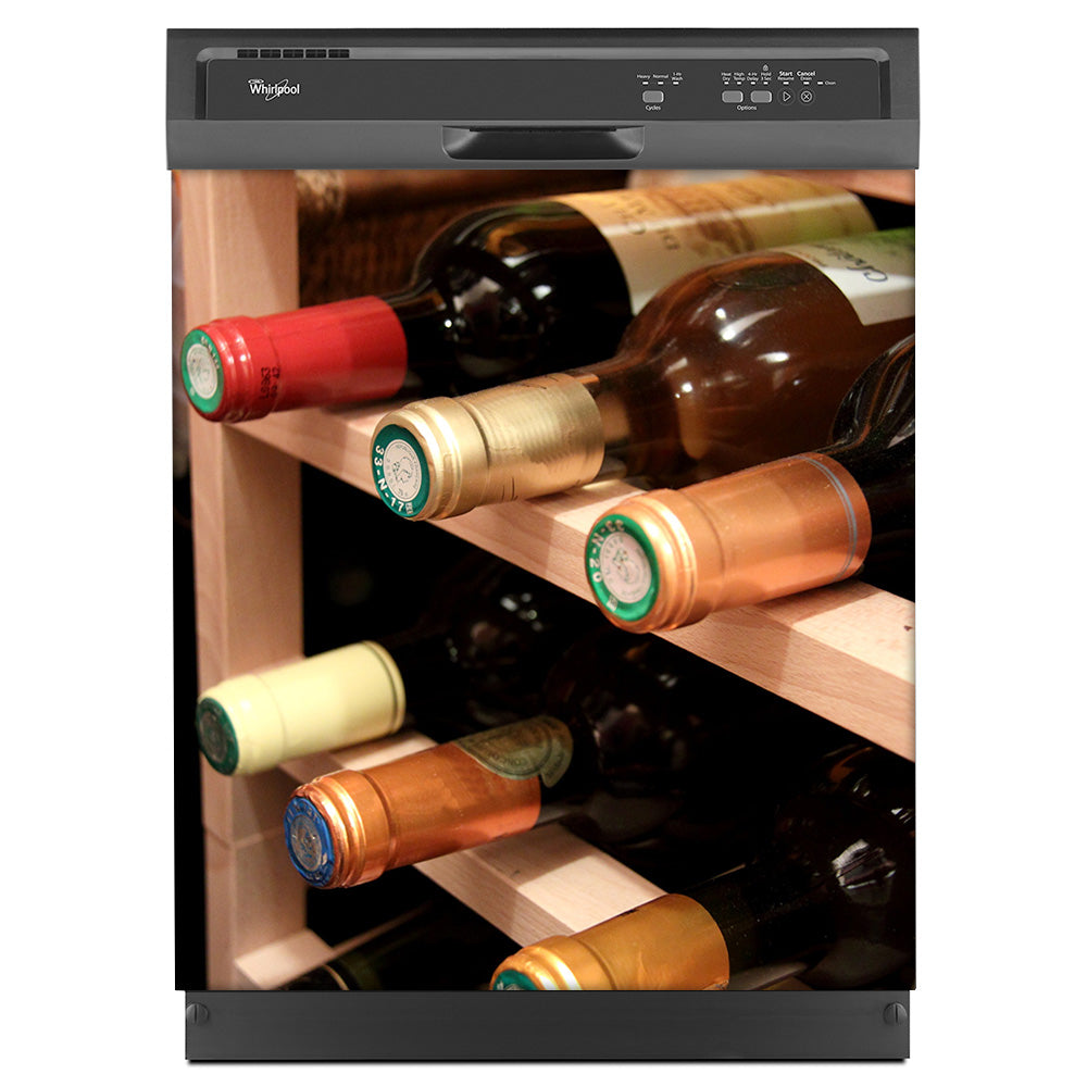 Wine Rack Magnet Skin on Black Dishwasher
