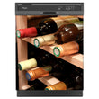 Load image into Gallery viewer, Wine Rack Magnet Skin on Black Dishwasher
