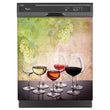 Load image into Gallery viewer, Wine Tasting Magnetic Dishwasher Cover Skin Panel on Dishwasher with Black Control Panel
