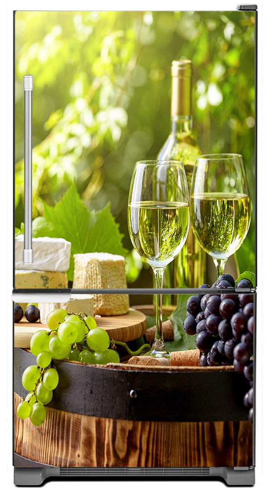 Winery Picnic Magnet Skin on Model Type Bottom Freezer Refrigerator