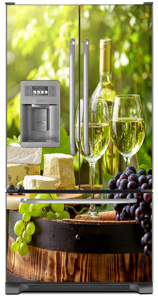 Winery Picnic Magnet Skin on Model Type French Door Refrigerator with Ice Maker