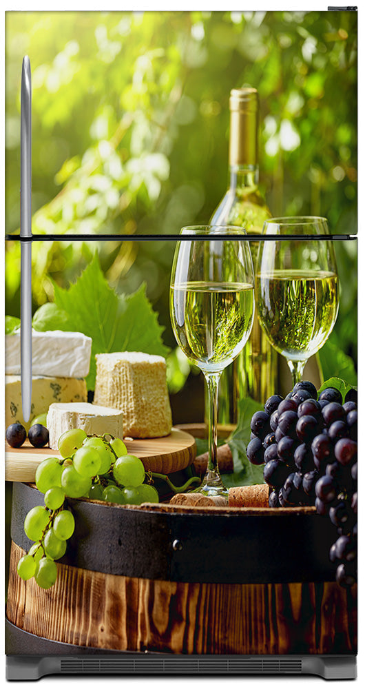 Winery Picnic Magnet Skin on Model Type Top Freezer Refrigerator